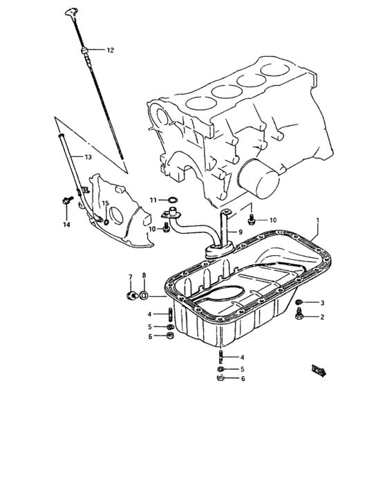 Oil pan and oil level gauge