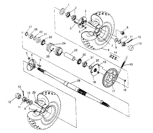 Rear wheel drive assembly