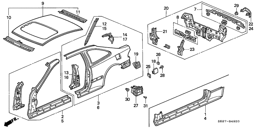 Body structure components