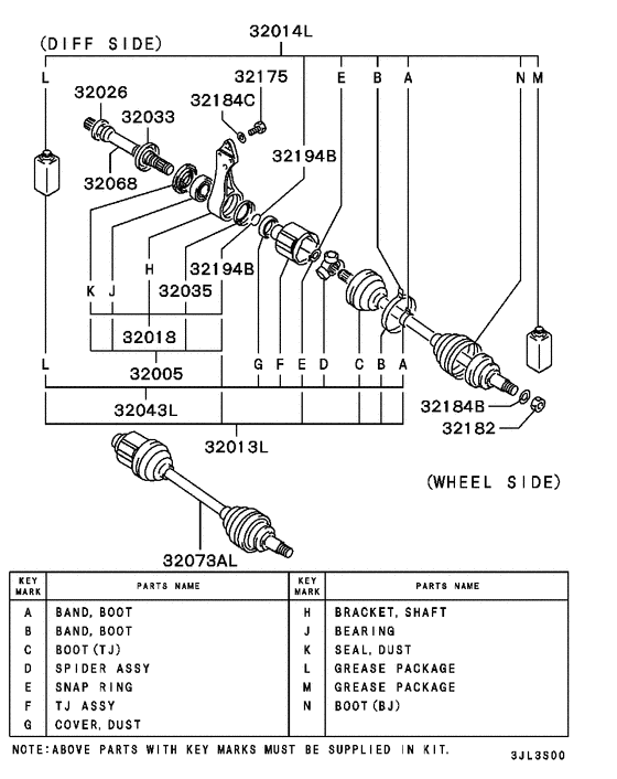 Front axle drive shaft