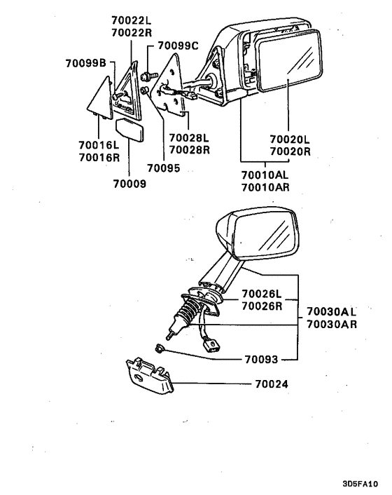 Outside rear view mirror