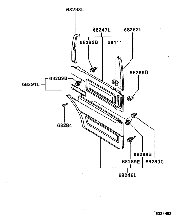 Rear door trim & pull handle