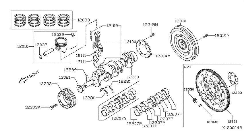 Piston,crankshaft & flywheel