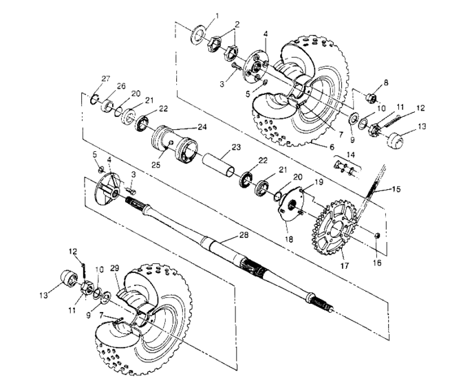 Rear wheel drive assembly