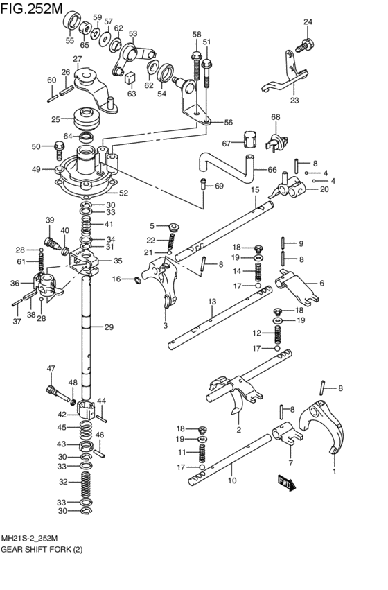 mt - gearlever fork