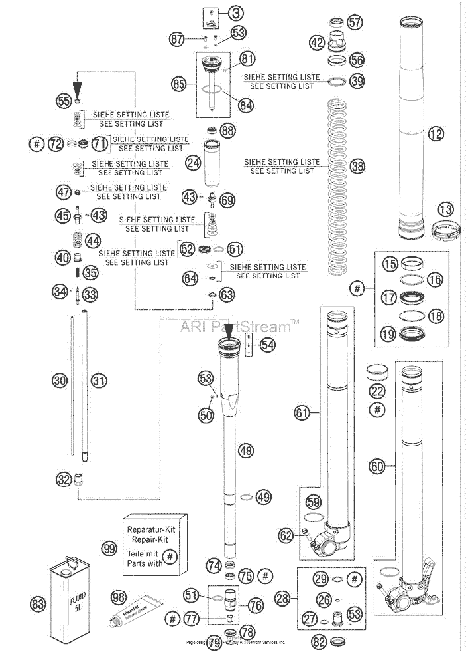Front Fork, Disassembled