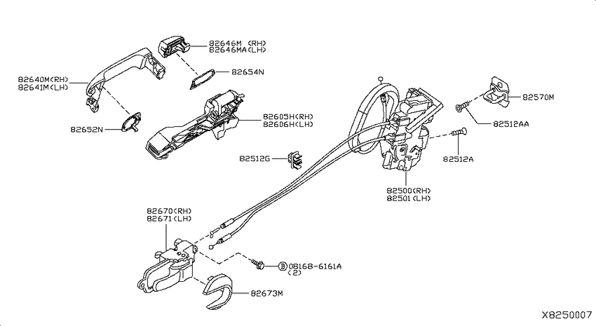 Rear door lock & handle