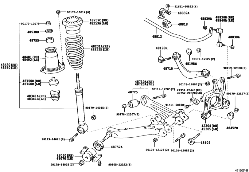 Rear Spring & Shock Absorber for 2000 - 2006 Toyota COROLLA AXIO ...