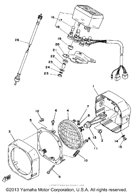 Head lamp - speedometer