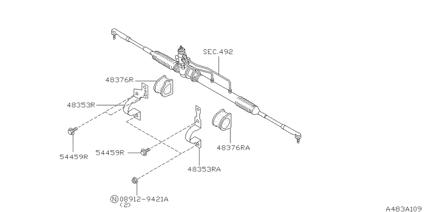 Steering gear mounting
