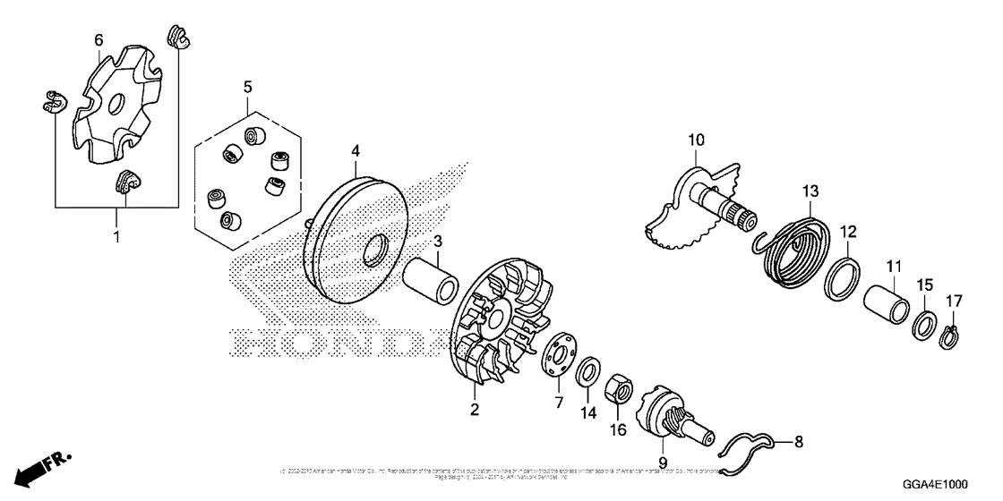 Drive Face + Kick Starter Spindle for 2017 Honda NPS50 NPS50 (ZOOMER