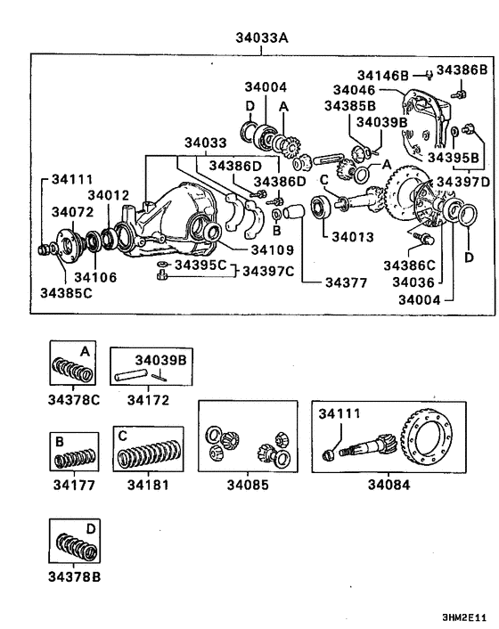 Rear axle differential