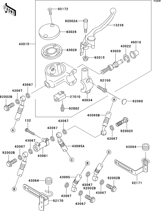 Front master cylinder