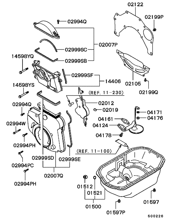 Cover,rear plate & oil pan