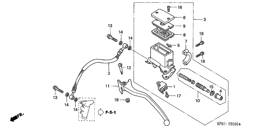 Rr. brake master cylinder