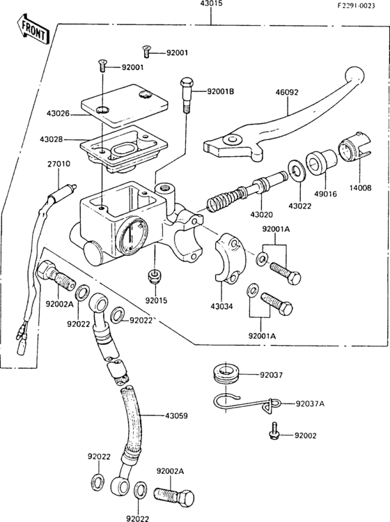 Front master cylinder