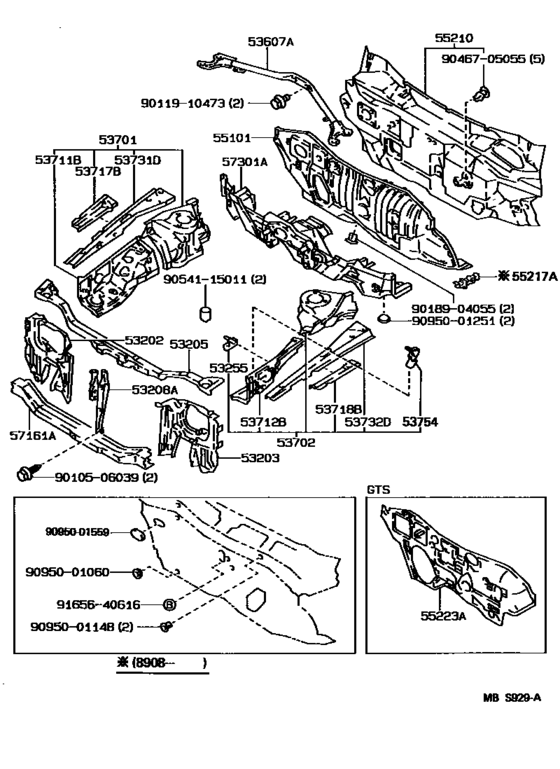 Front Fender Apron & Dash Panel