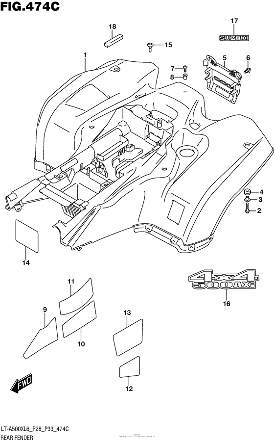Rear Fender (Lt-A500Xzl6 P33)