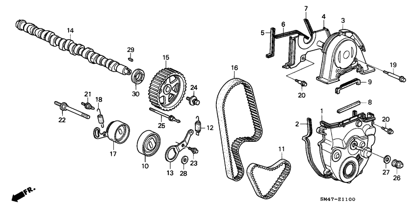 Camshaft/timing belt