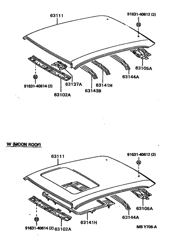 Roof Panel & Back Window Glass