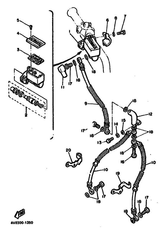 Front master cylinder for 1981 Yamaha XJ550 Europe (General) (999