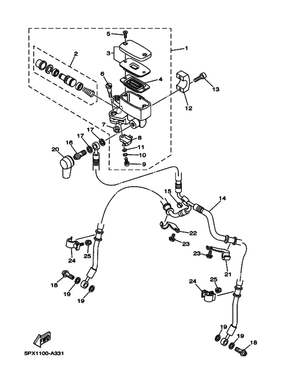 Front master cylinder