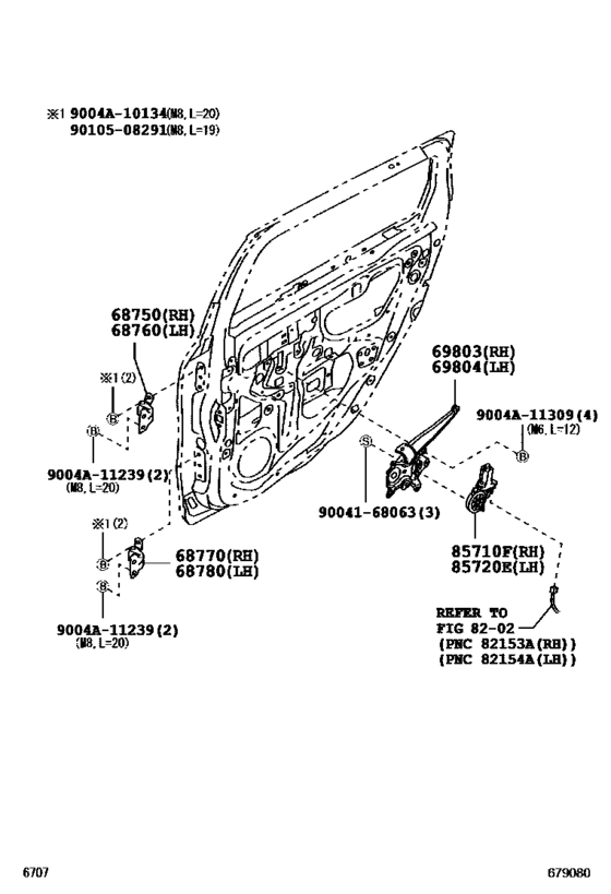 Rear Door Window Regulator & Hinge