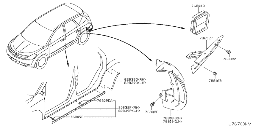 Body side fitting