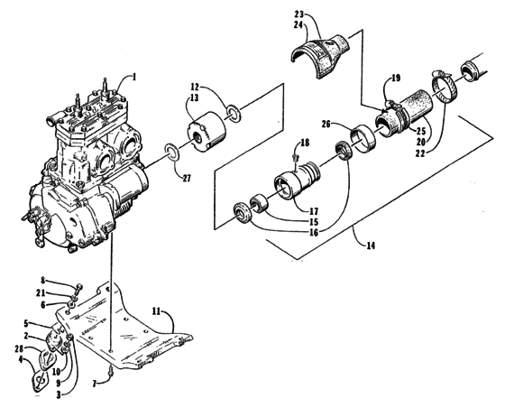 Engine and related assembly