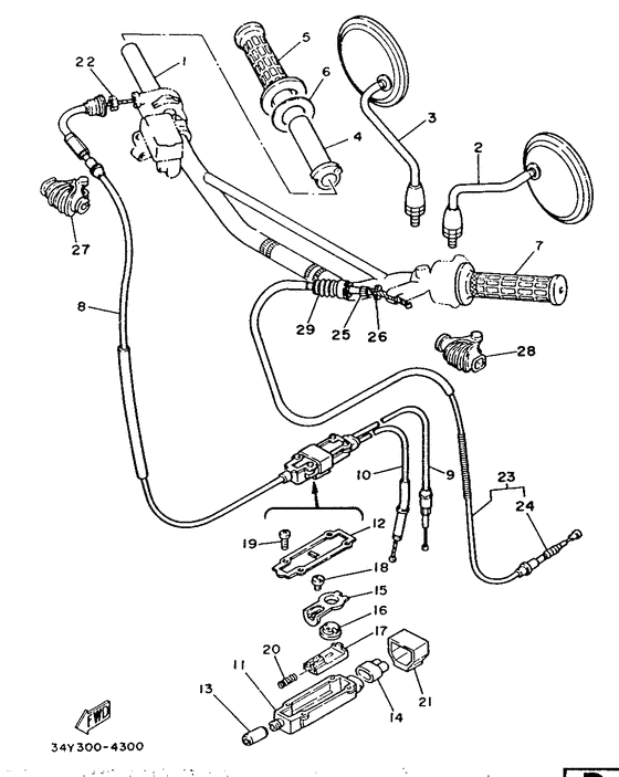 Steering handle & cable