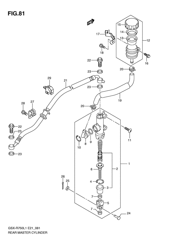Rear master cylinder