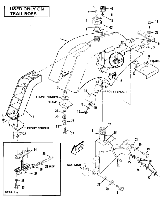 Fuel tank assembly-trail boss