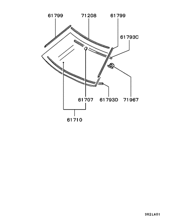 Windshield glass & moulding