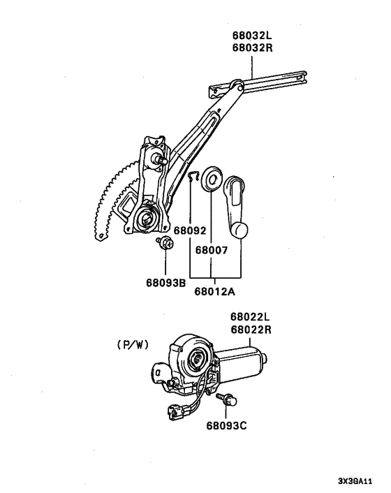 Rear door window regulator
