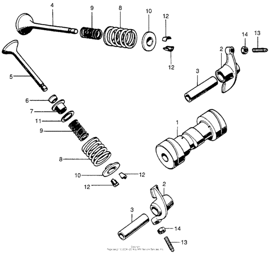 Camshaft + valve