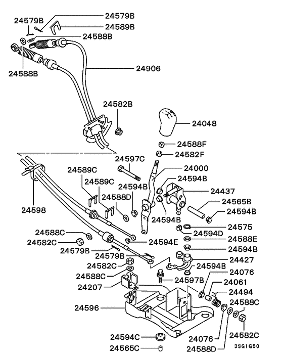 M/t floor shift linkage