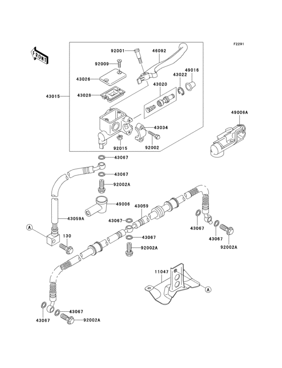 Front master cylinder