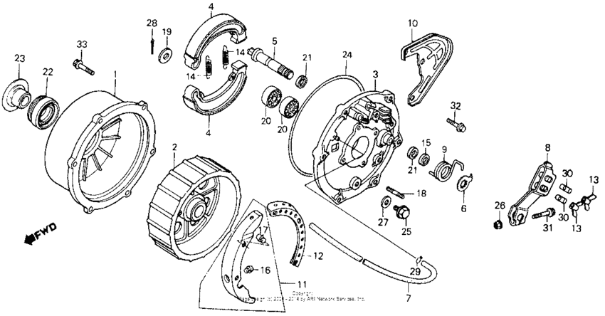 Rear brake panel 86,87