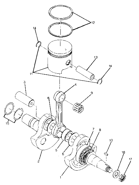 Crankshaft and piston assembly