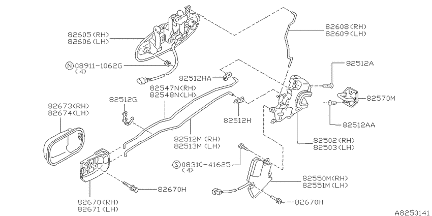 Rear door lock & handle