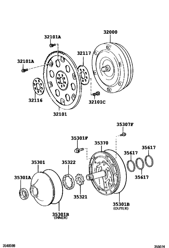 Torque Converter, Front Oil Pump & Chain (Atm)