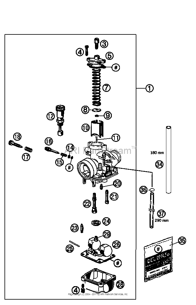 Carburetor for 2013 KTM 50 | US/EU sales region, , 18096766-940218