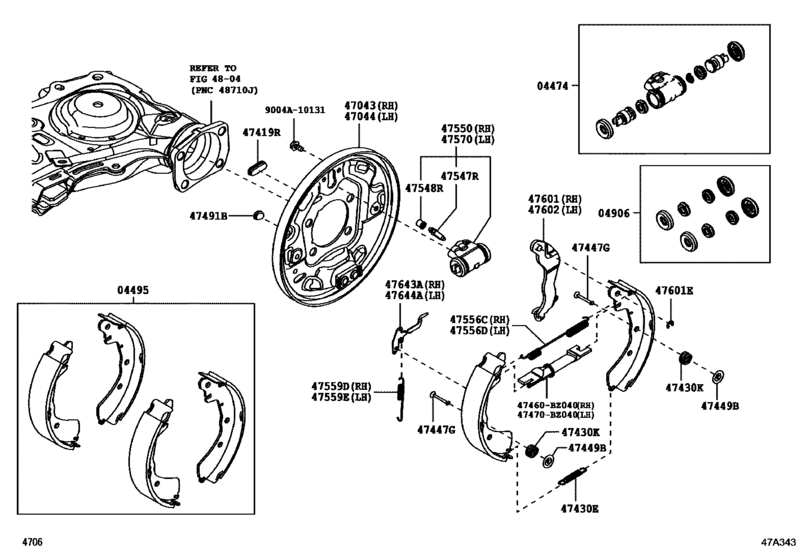 Rear Drum Brake Wheel Cylinder & Backing Plate
