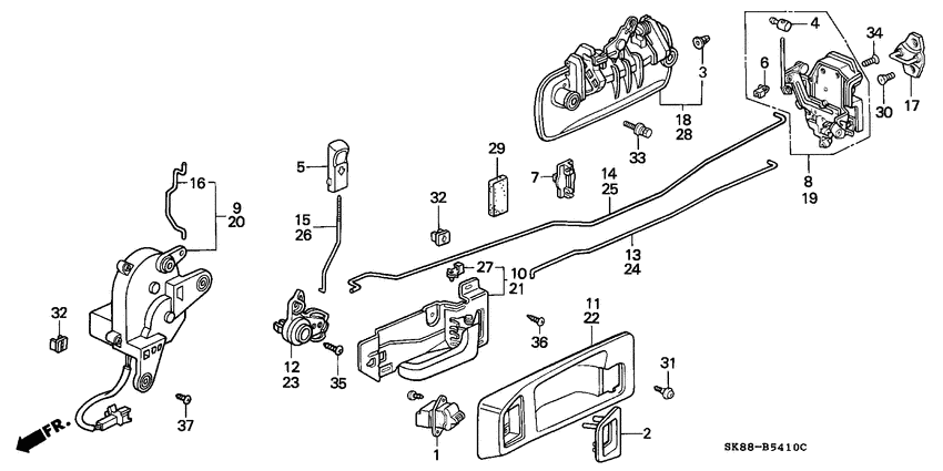 Rear door locks/ outer handle