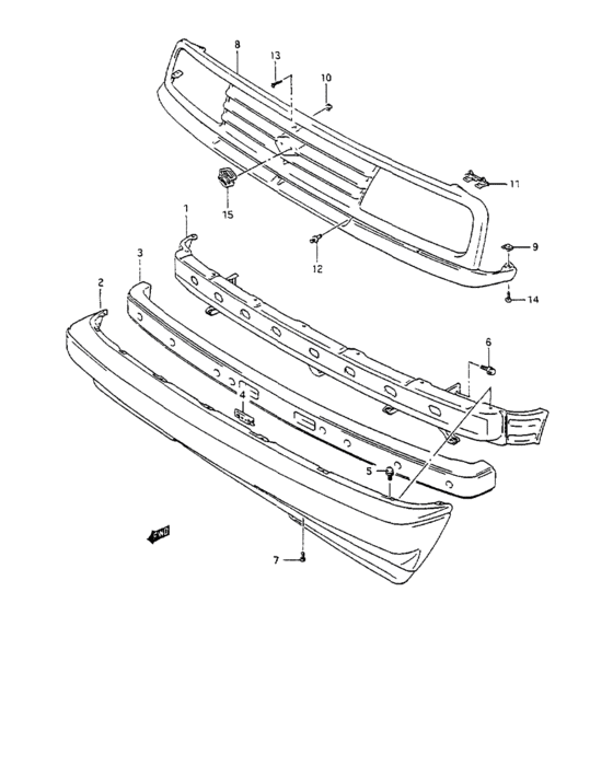Front bumper and grille