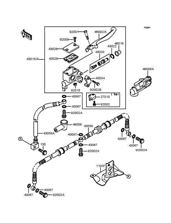 Front master cylinder
