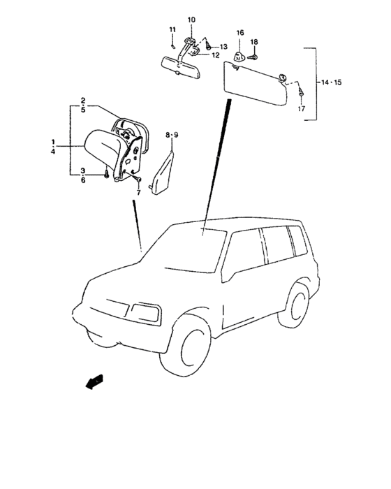 C mirror / sun visor