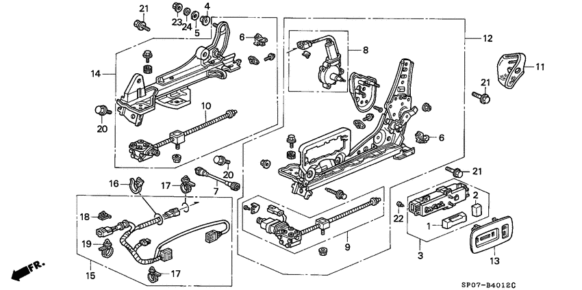 Front seat components