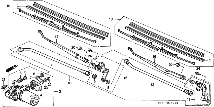 Front windshield wiper