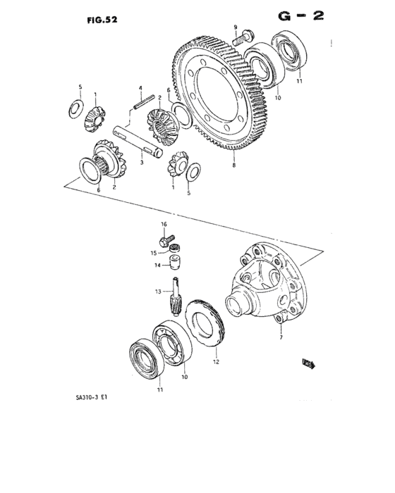 Differential gear and speedometer gear